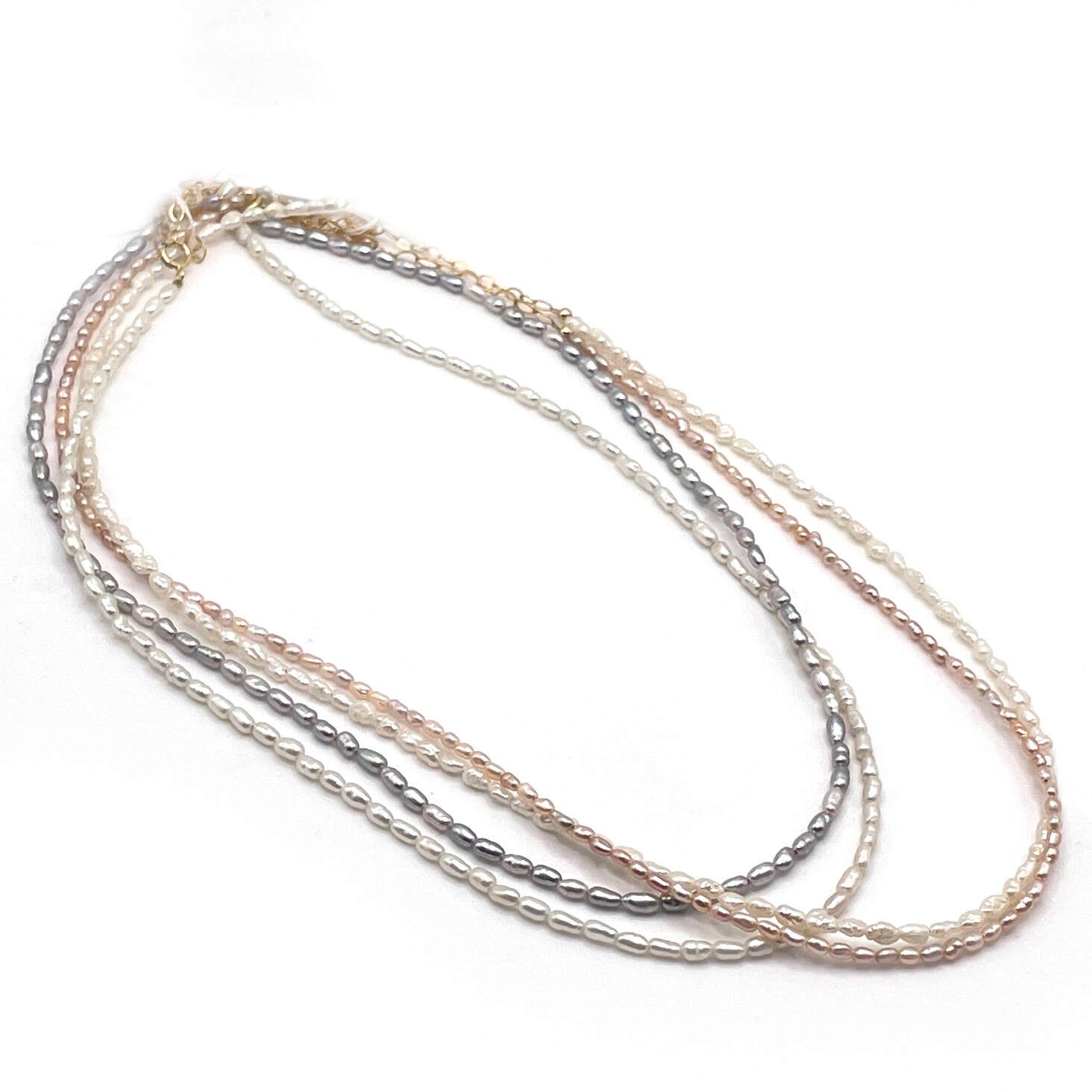 Seed Pearl Rope Necklace | Mociun Pink